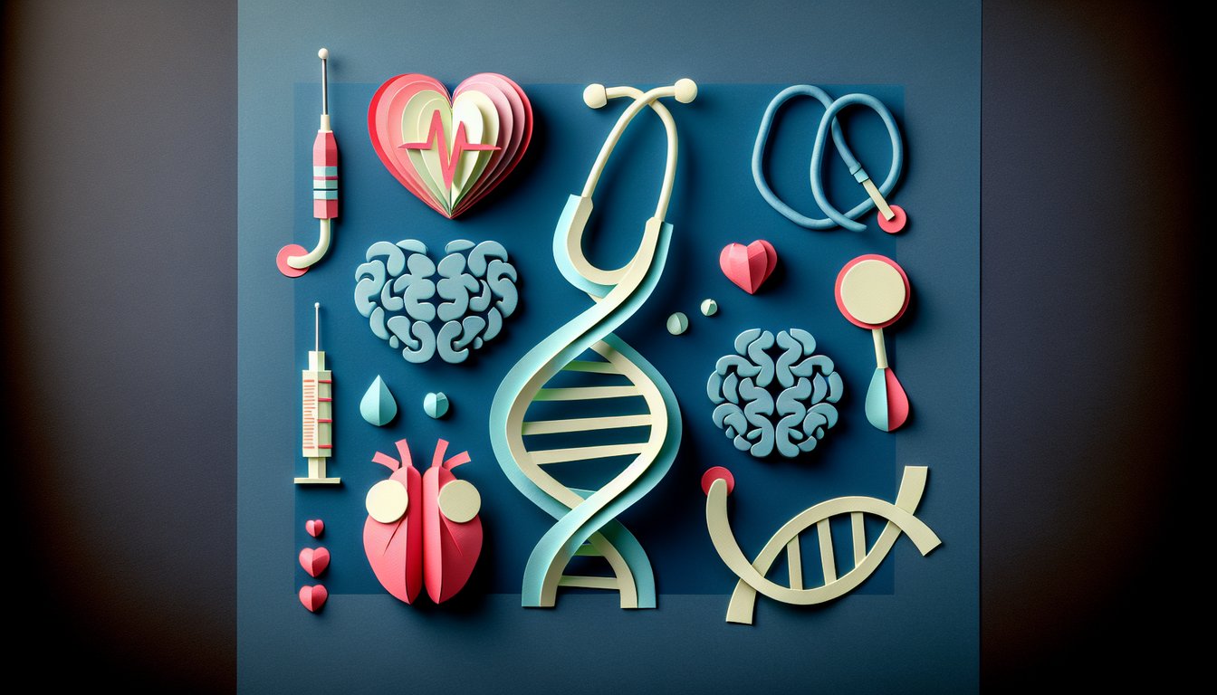 Colorful paper art depicting elements related to a Medical Terminology Knowledge Test quiz