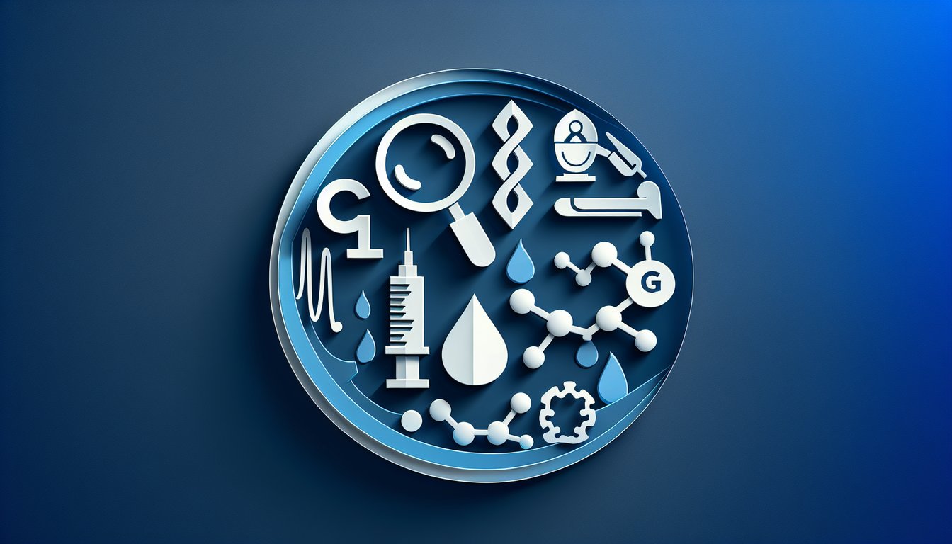 paper art style heart glucose meter and sugar icons on dark blue background representing insulin resistance quiz