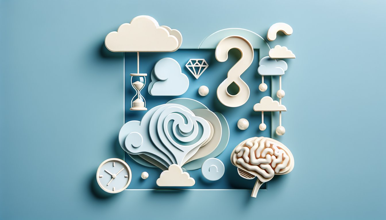 Colorful paper art letters spelling SSAT vocabulary quiz floating above stacked paper pages on a sky blue background.