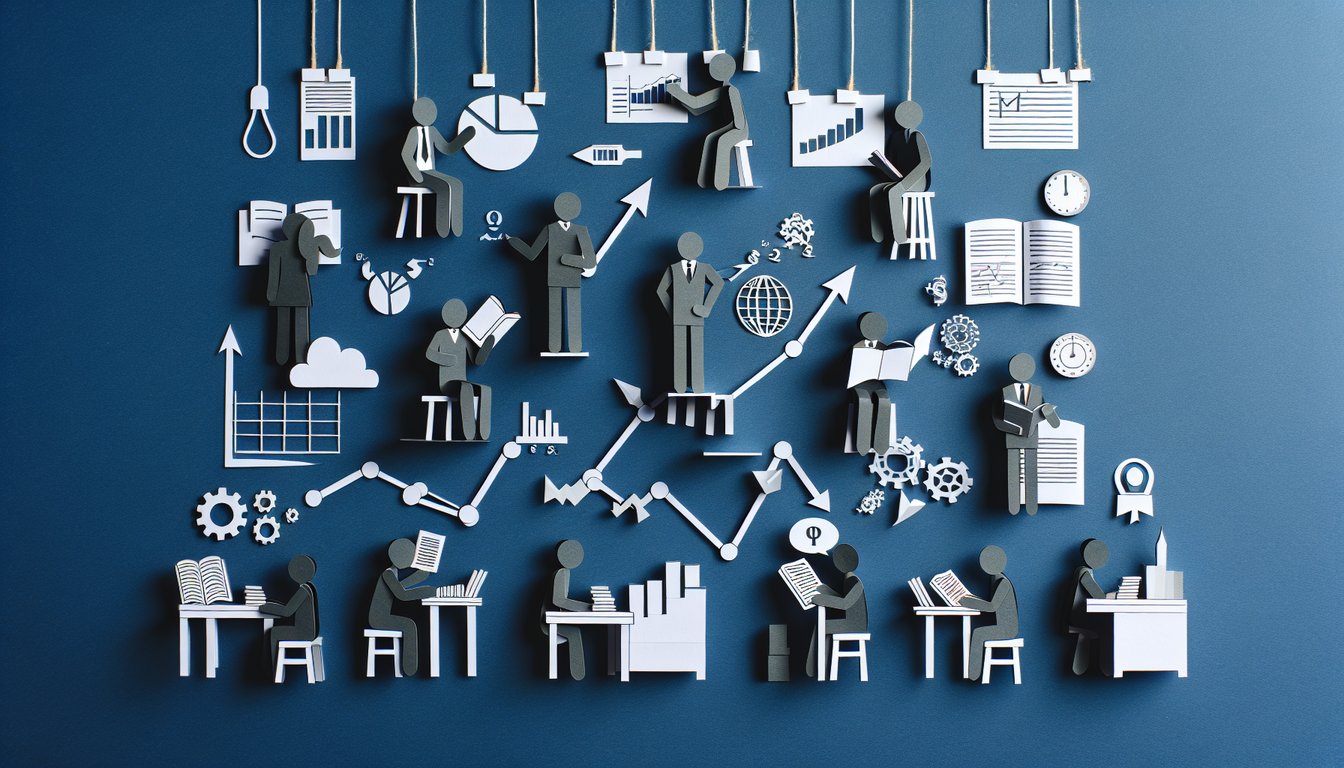 Colorful paper art promoting Market Structure Mastery economics quiz for students.