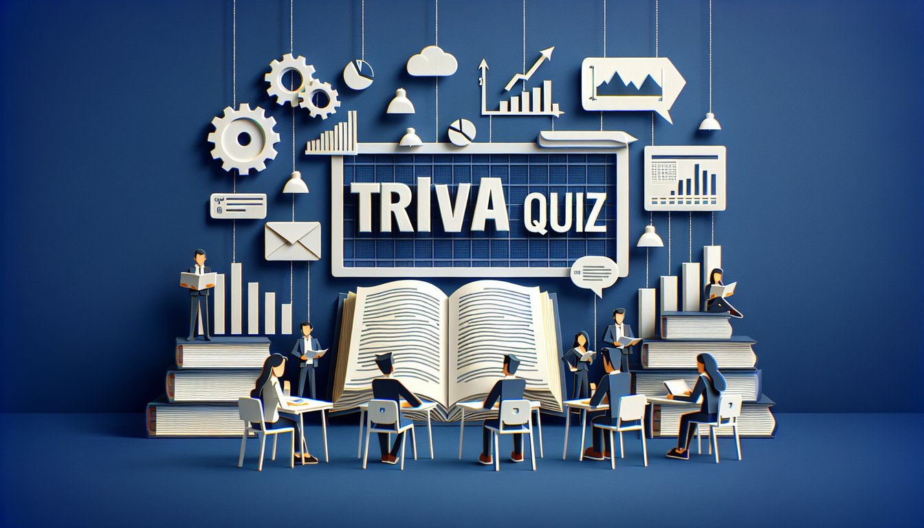 Colorful paper art promoting FBLA Quickstart Quiz for high school students business concept understanding.