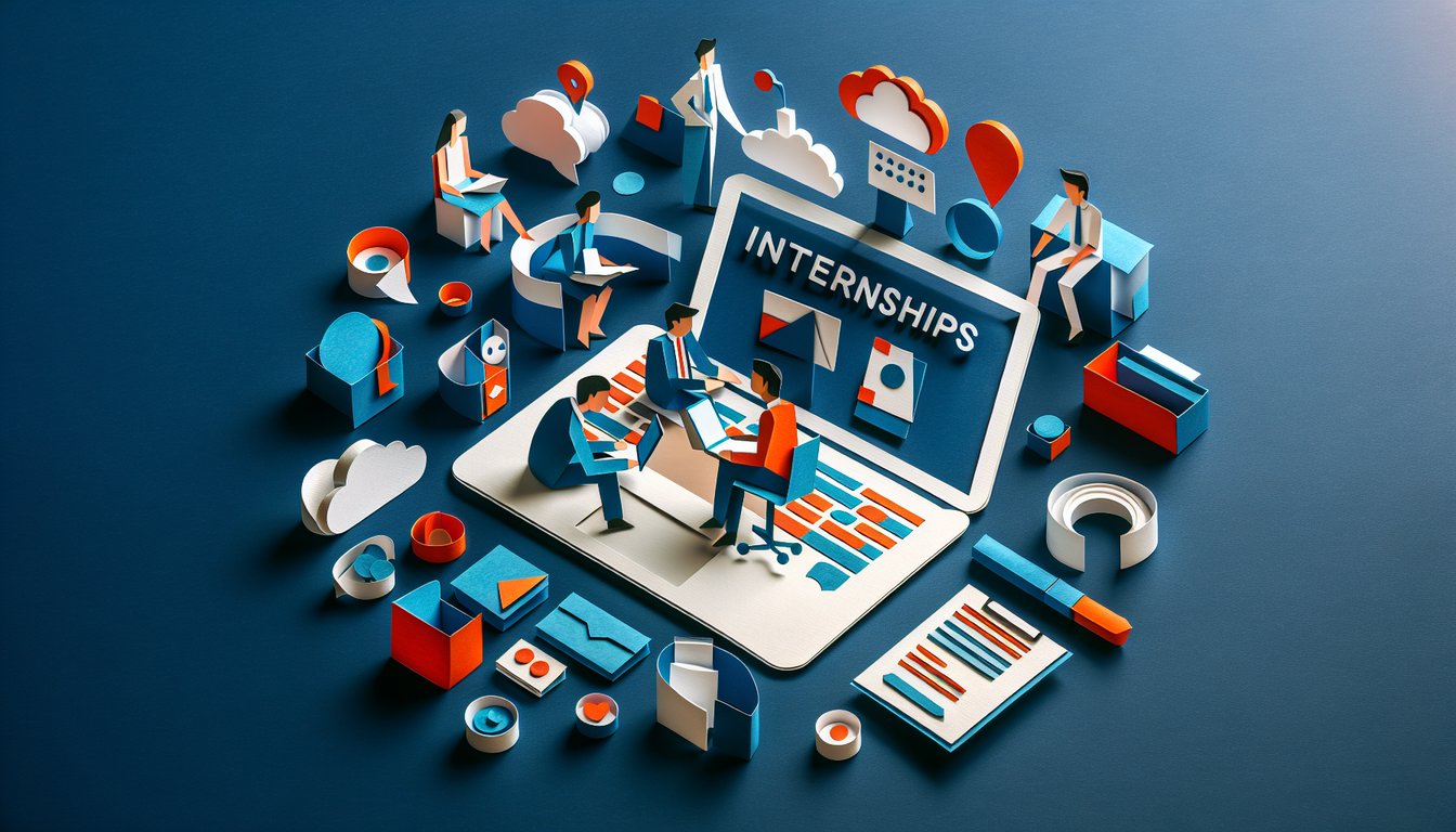 3D voxel art showcasing the concept of internships in a visually appealing manner.