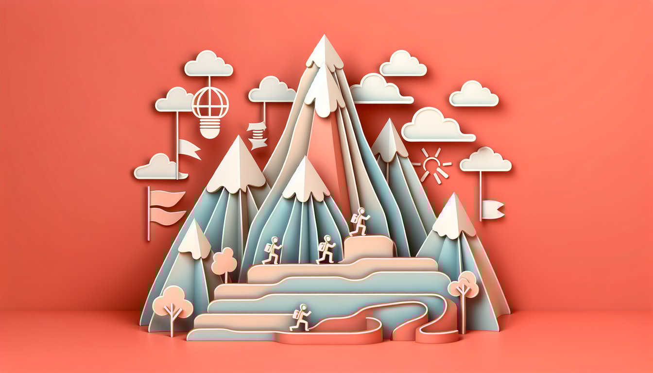 coral background paper art of pencil over text lines with check marks question marks for SAT writing quiz