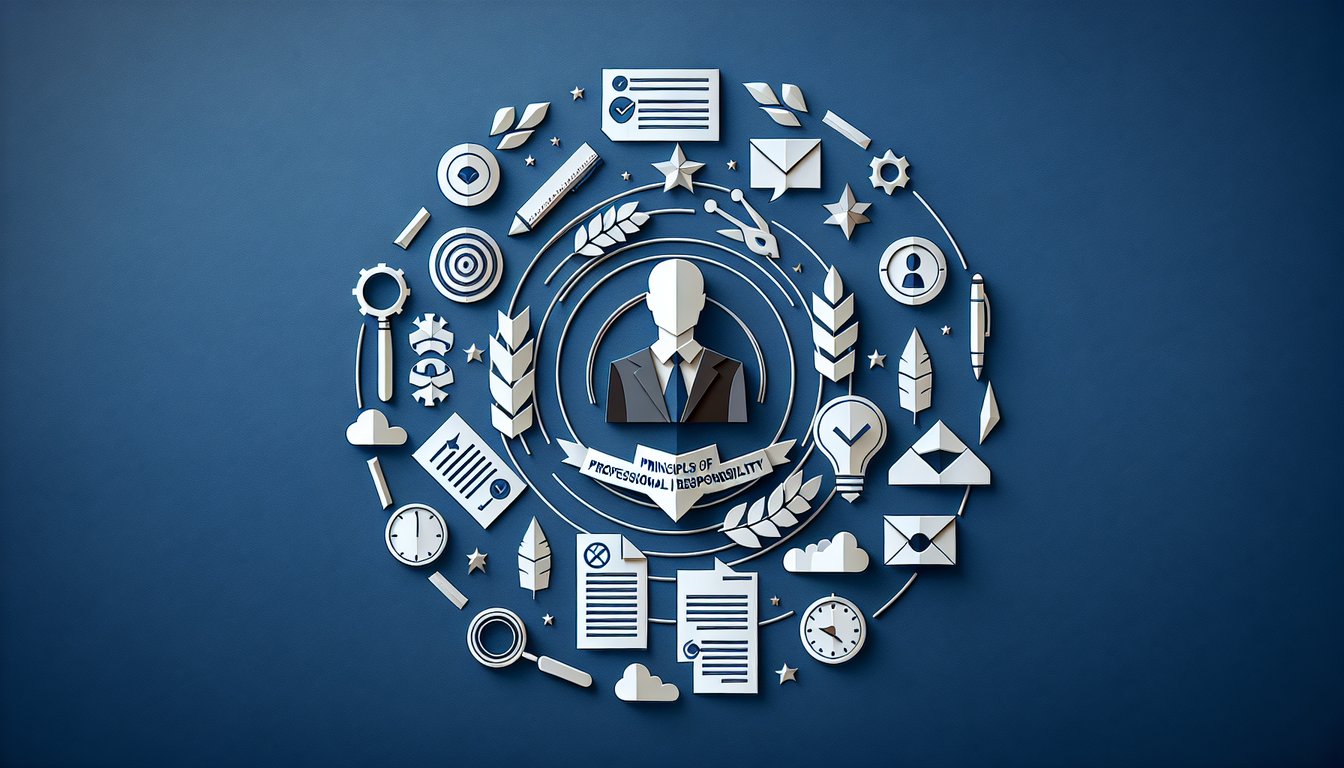 3D voxel art depicting the course Principles of Professional Responsibility