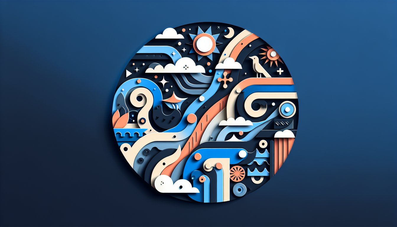 Colorful paper art depicting questions and answers for a Corporate Brand Awareness Quiz.