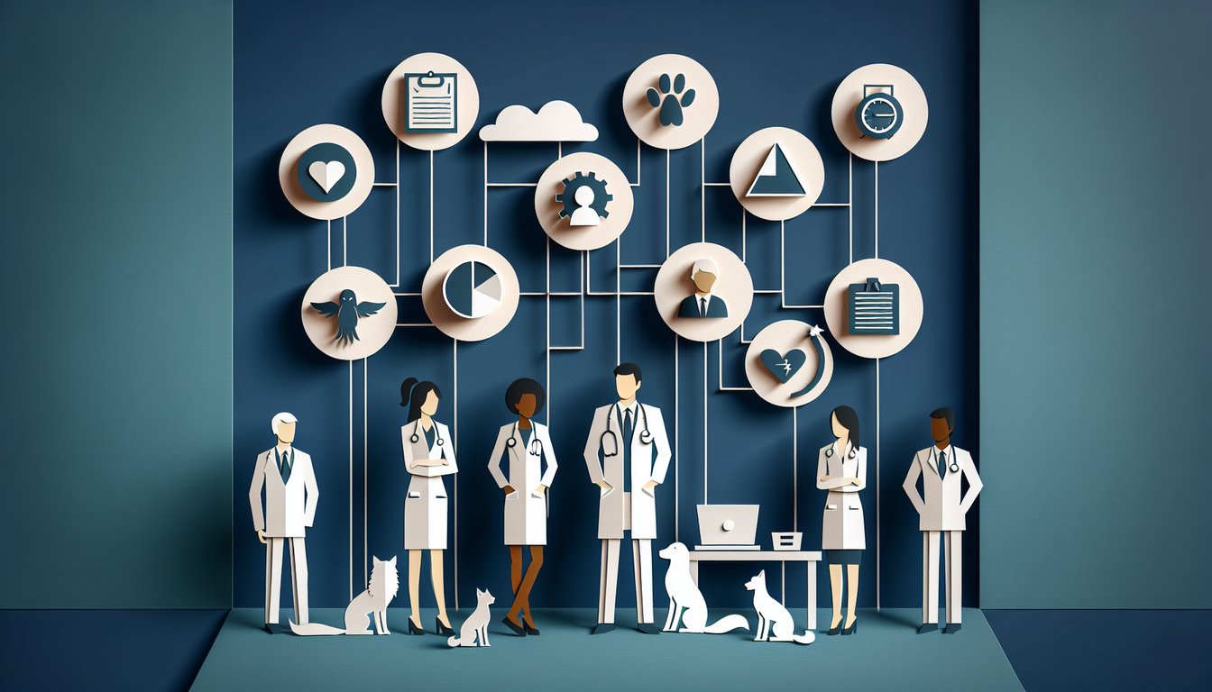 3D voxel art representing Vet Leadership Organ Behavior course material