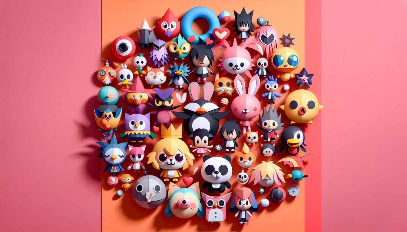 Paper art coral background SML Plush Show characters and quiz text discover which character you are and Mario plush match