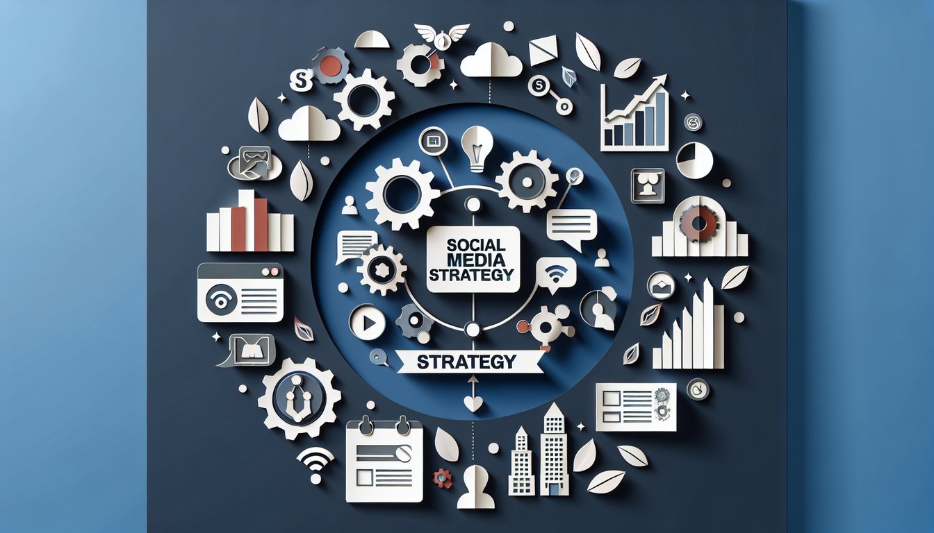 3D voxel art illustrating the concept of Social Media Strategy course