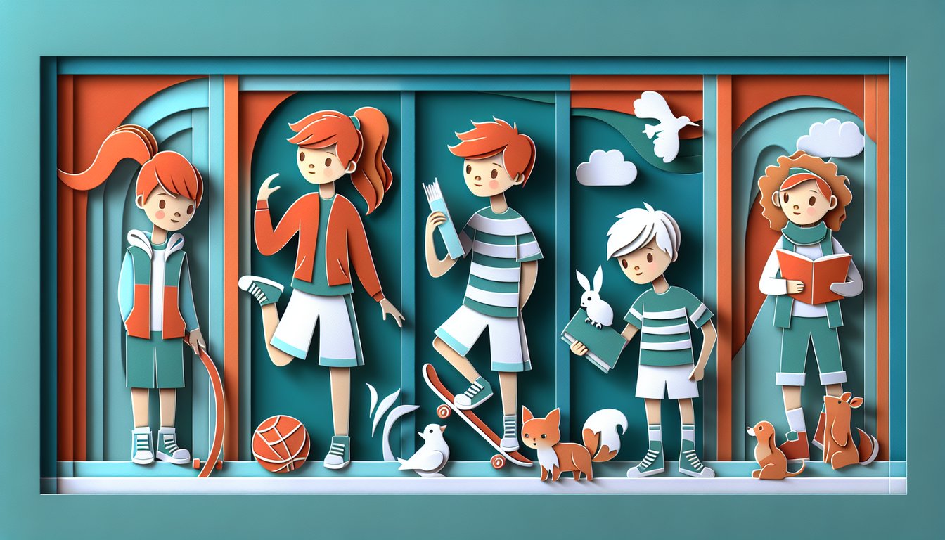 Paper art illustration of female Sonic characters around playful quiz banner on teal background