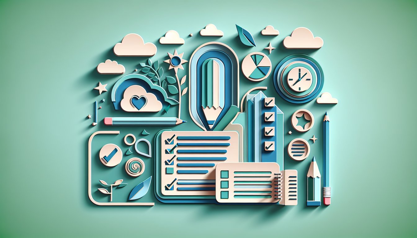 Paper art illustration for South Park personality quiz featuring Cartman, Kyle, Stan, Kenny on teal background