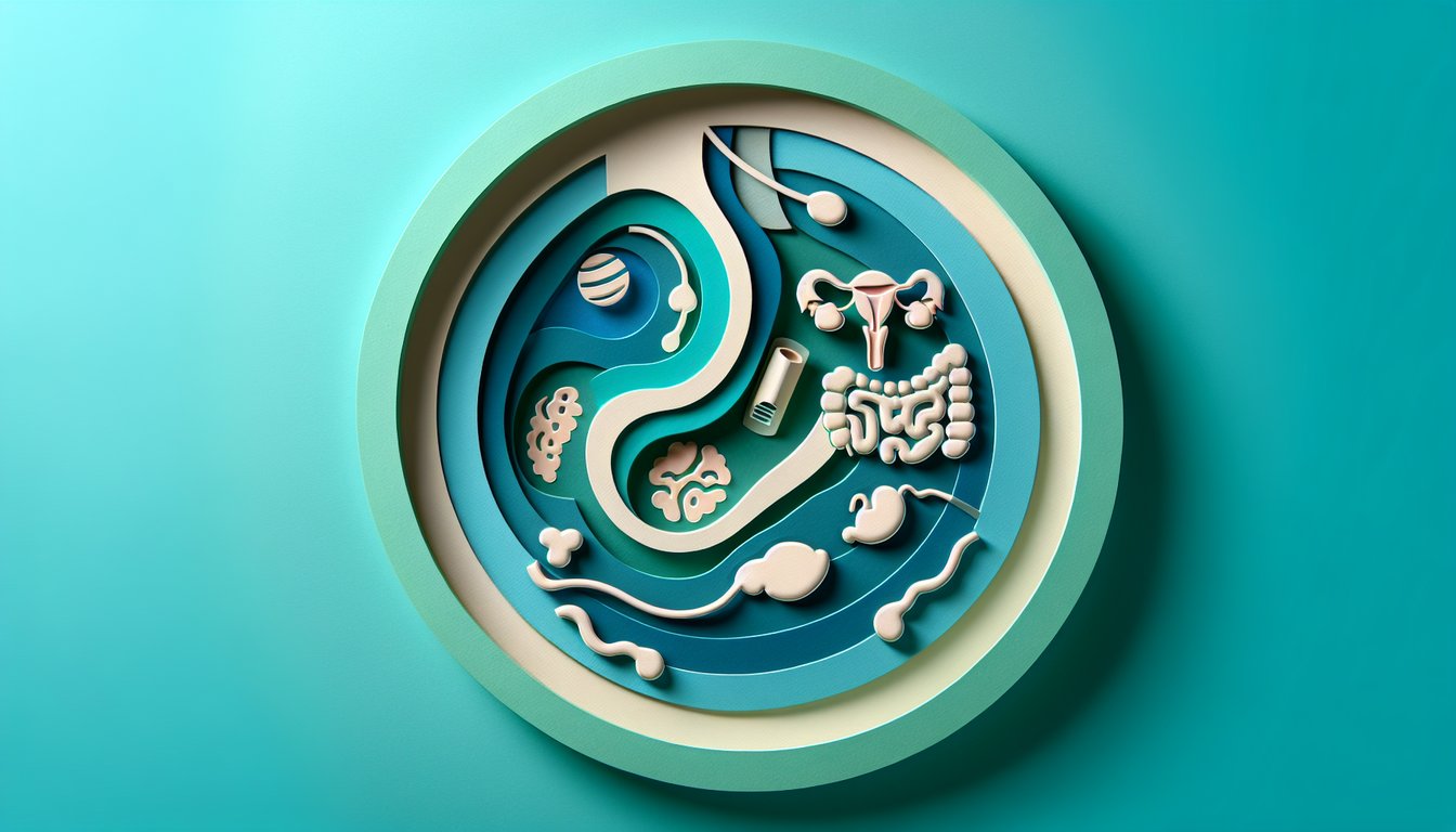 Paper cutout organs and ultrasound probe on teal background quiz on abdominal small parts sonography retroperitoneal anatomy.