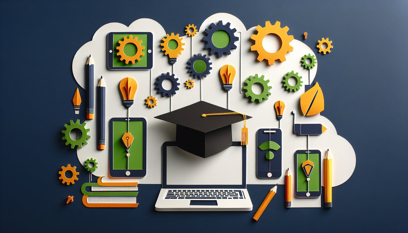 3D voxel art representing Educational Technology Capstone Course content and learning material