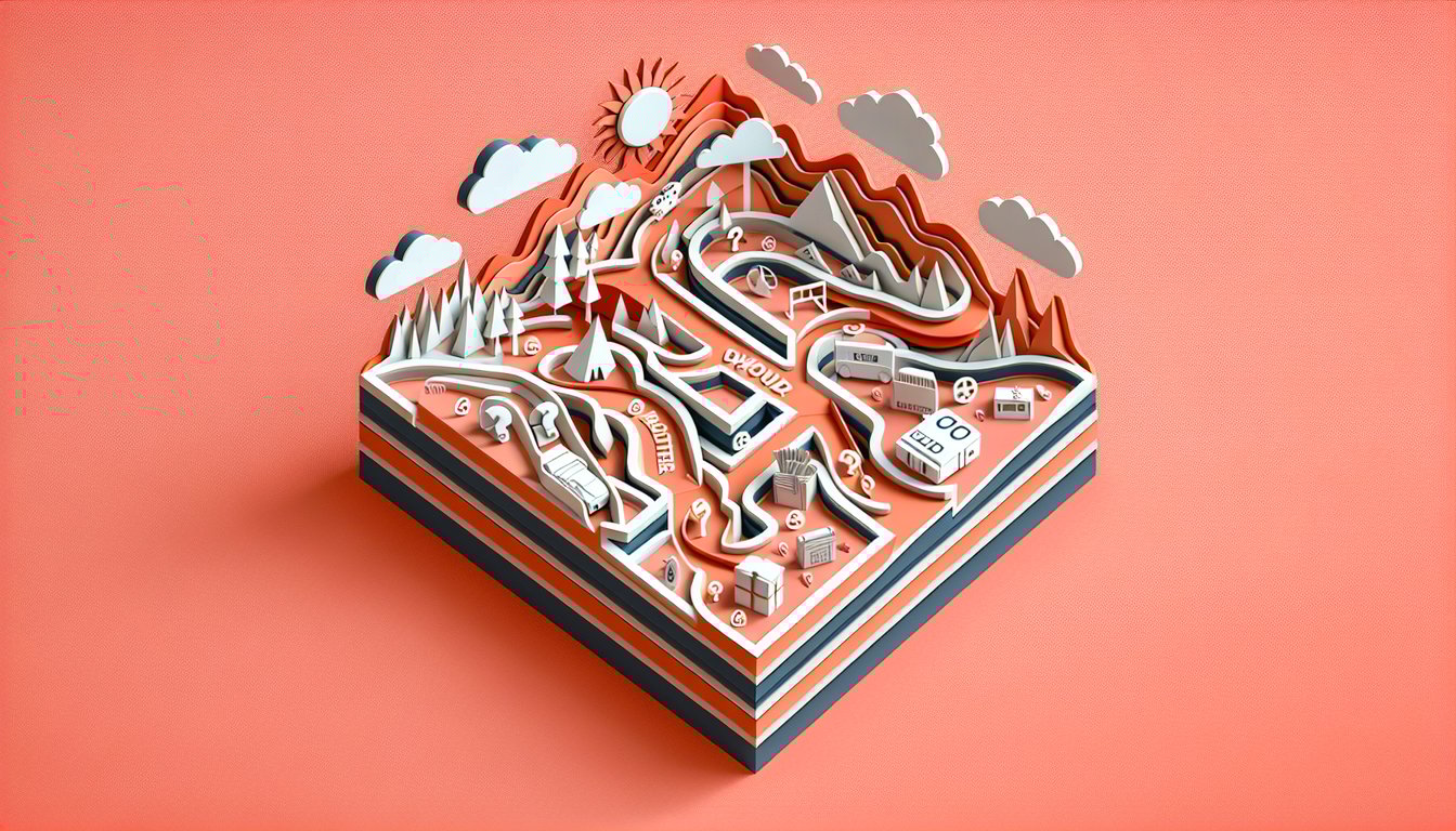Paper art question marks choice arrows on coral background for toughest would you rather quiz challenge