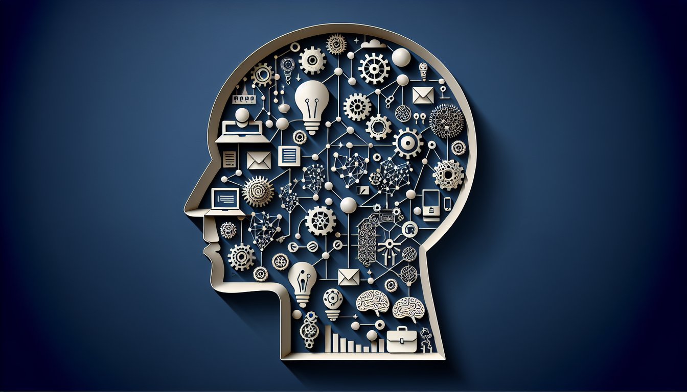 Paper art illustration showing free AI side hustle quiz challenge with stylized text elements on dark blue background
