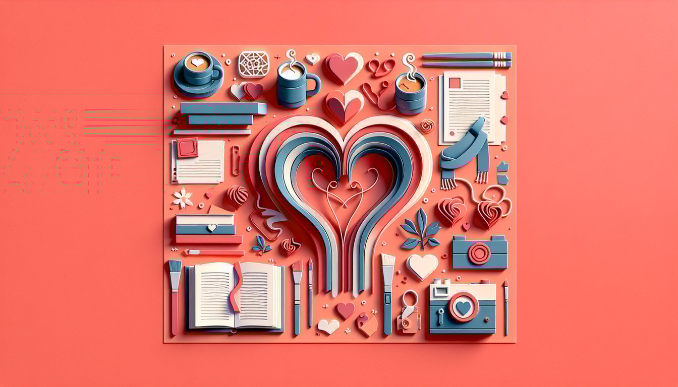 Paper art illustration for a personality quiz about boyfriends cuteness on a coral background
