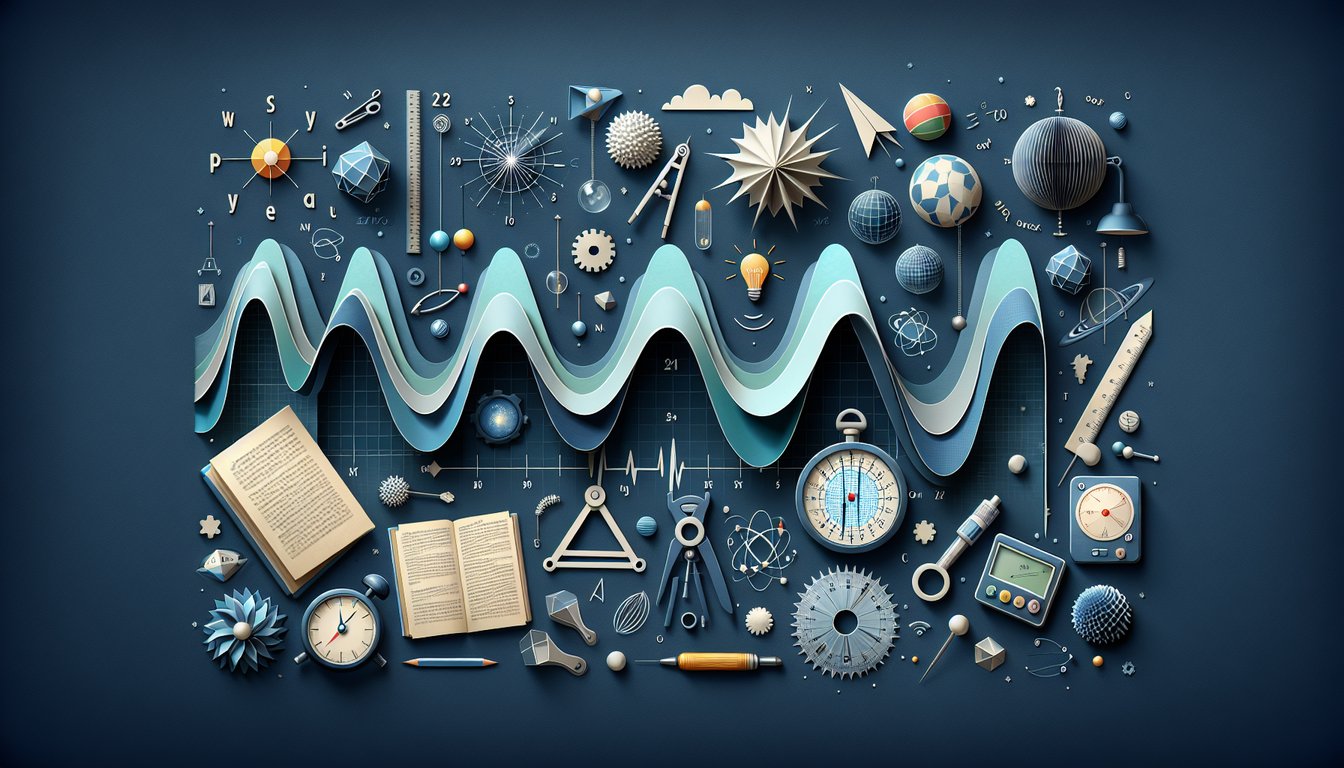 Paper art depicting a trivia quiz on wave terminology for high school physics students.