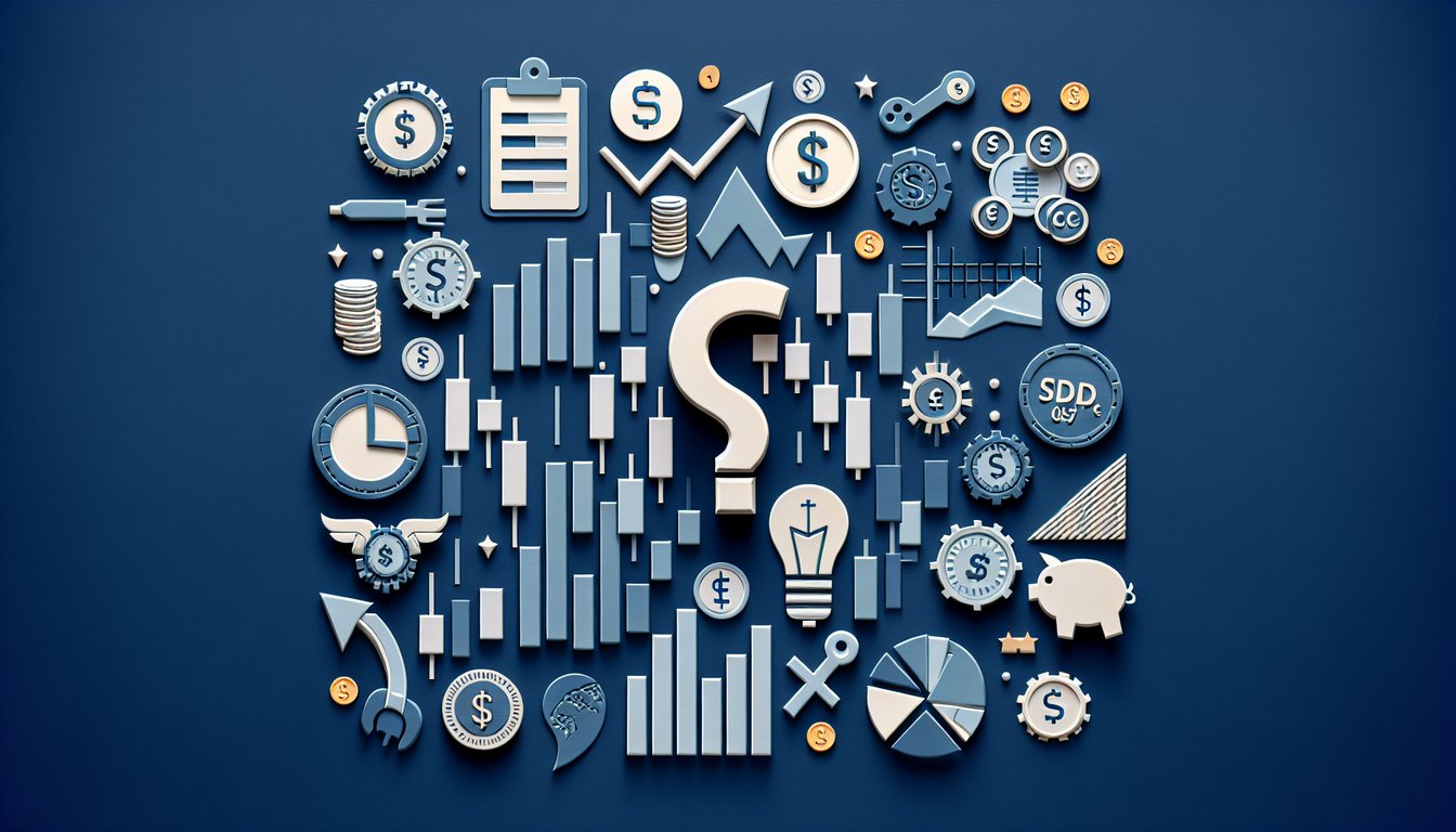 Colorful paper art promoting a Financial Trading Knowledge Quiz.