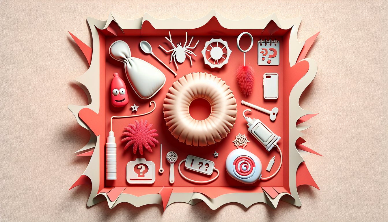 Paper art wedgie prank collage on coral background with playful figures and quiz question marks