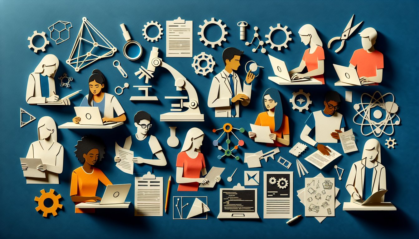 Paper art depicting a fun trivia quiz for high school students on STEM subjects.