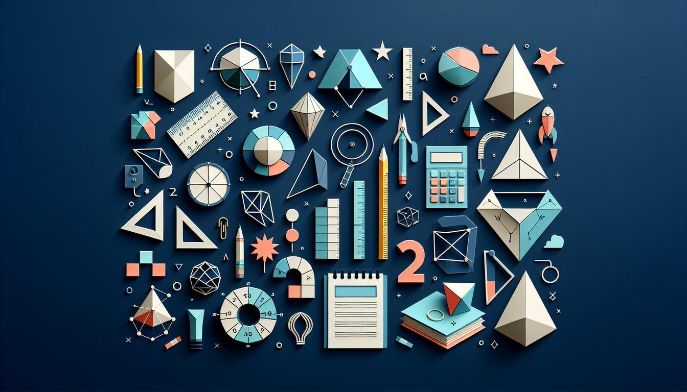 Paper art showcasing trivia for Ace EOC Geometry Quiz challenging high school students.