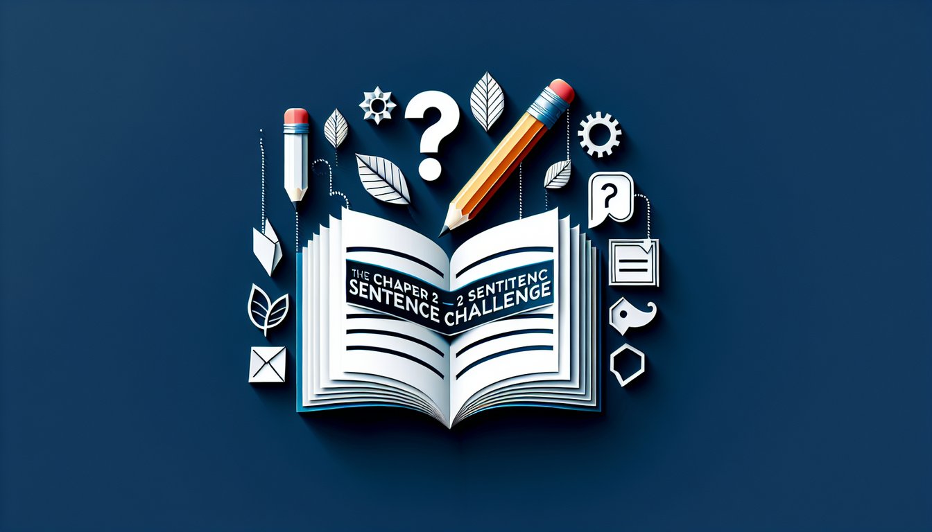 Colorful paper art promoting a trivia quiz on sentence structure for middle school students.