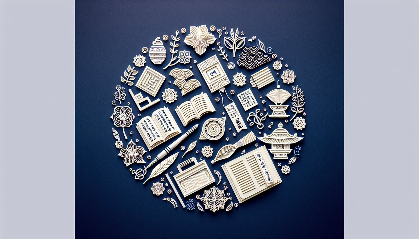 3D voxel art representing Korean Reading and Writing II course materials