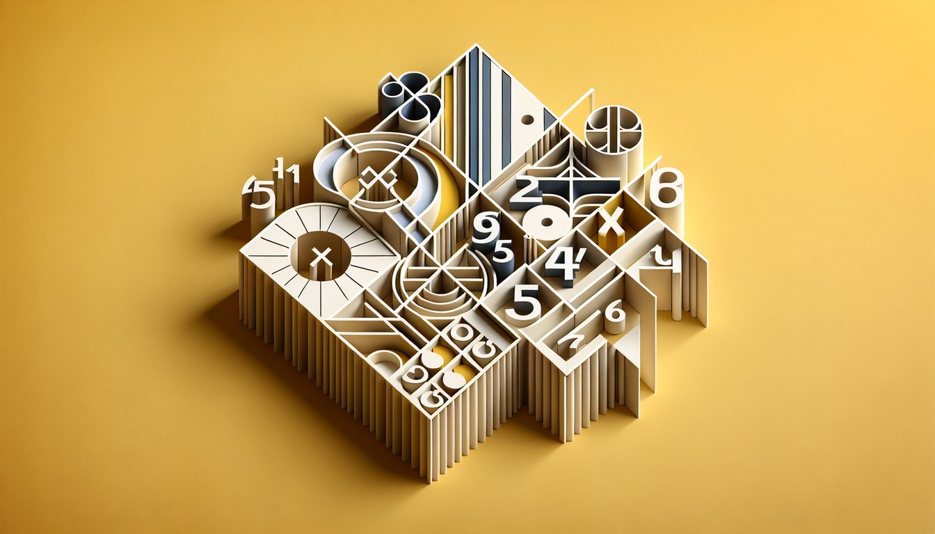Paper art mixed fractions quiz on golden yellow background convert 51 over 4 and 49 over 6 to mixed numbers multiply divide