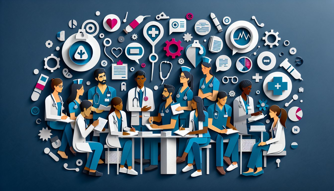 Paper art representing a trivia quiz for college level nursing students