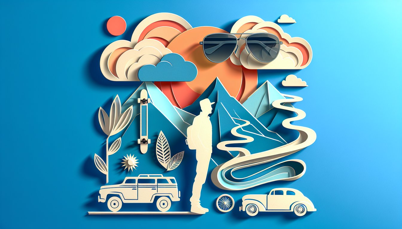 Paper art illustration for a coolness test on a sky blue background