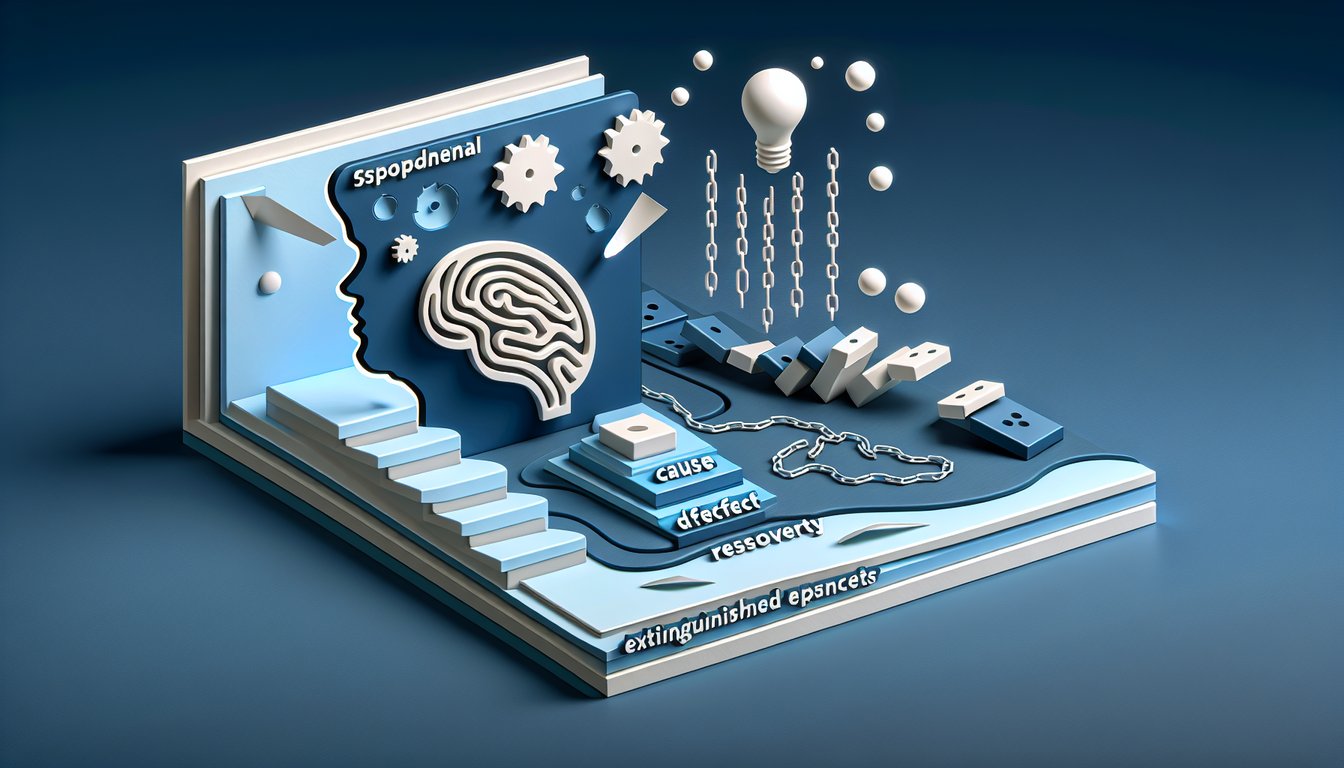 Paper art illustration of brain puzzle pieces and test icons on dark blue background for psychology quiz challenge