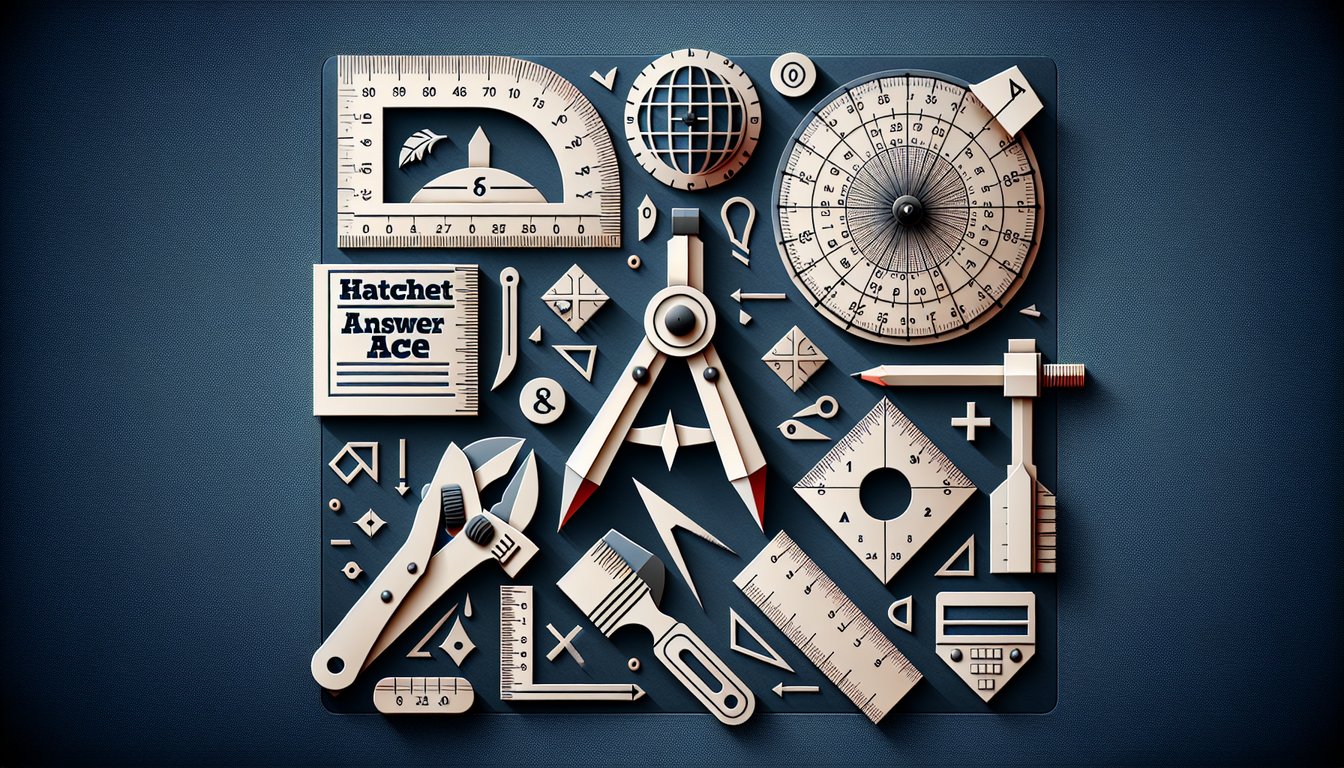 Paper art illustrating a trivia quiz for high school math students using Hatchet Answer Ace