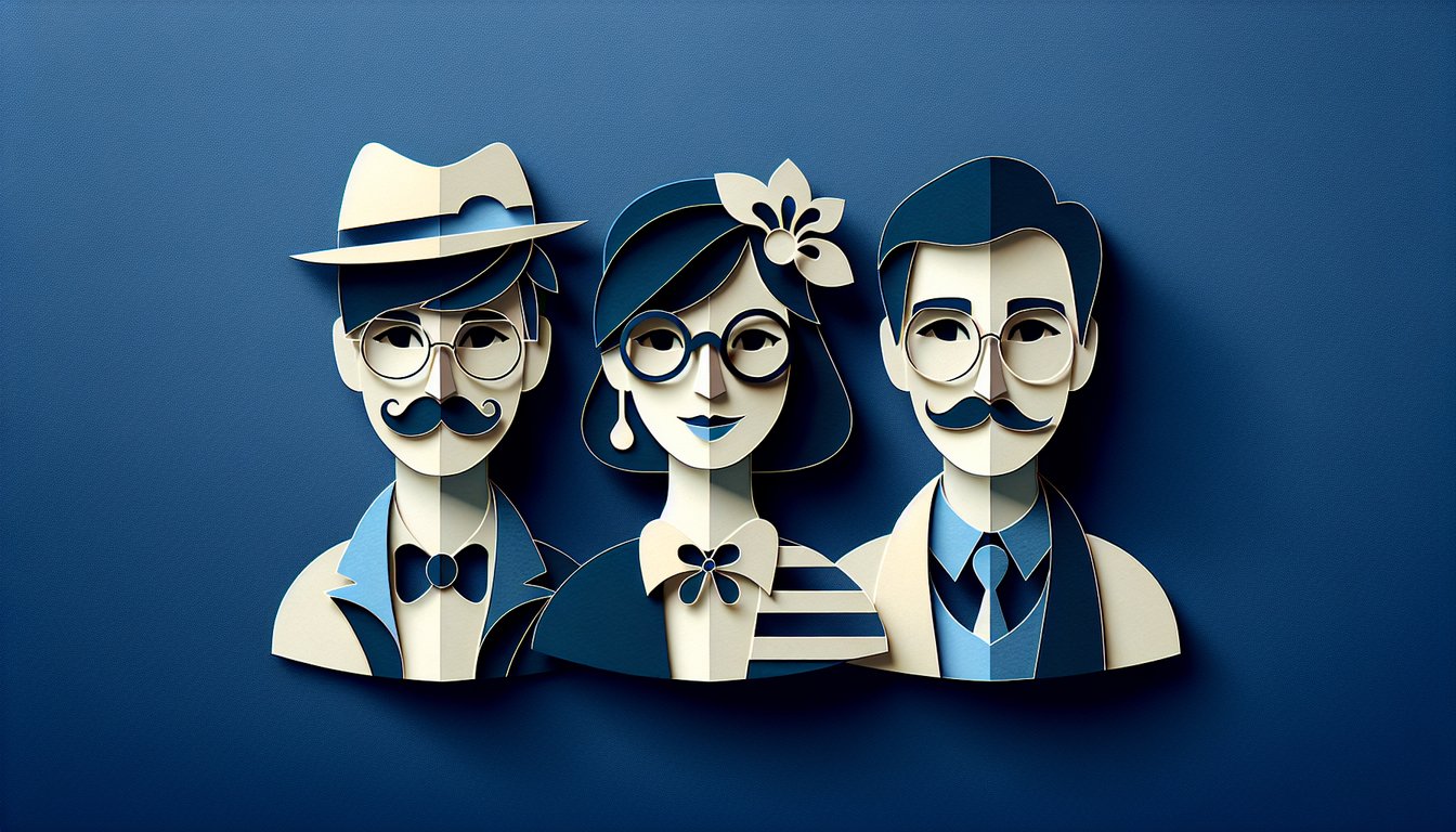 Paper art scene featuring SpongeBob Patrick Squidward on dark blue background for free personality quiz