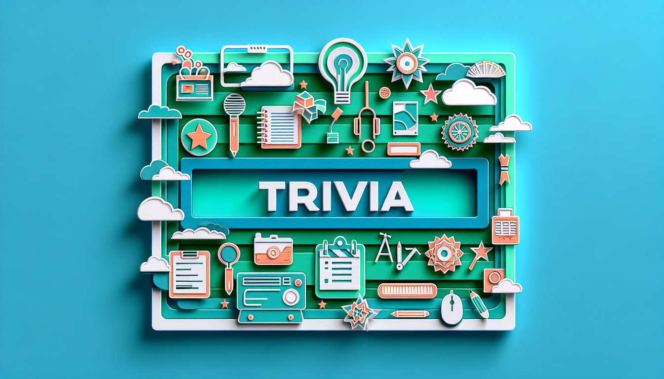 Paper art style face silhouettes floating over teal background representing free name trivia quiz challenge