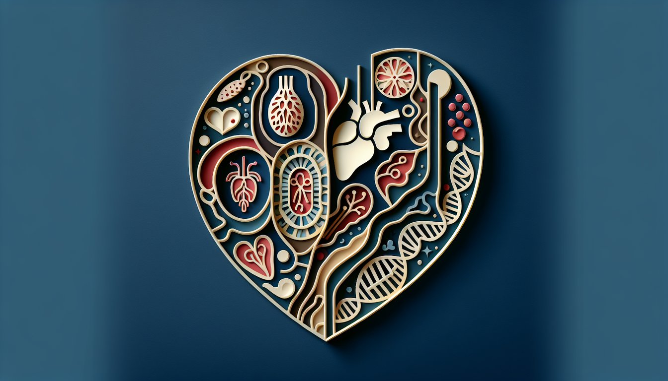 Paper art illustration with layered organs and text RUQ contains which structure free anatomy quiz on dark blue background