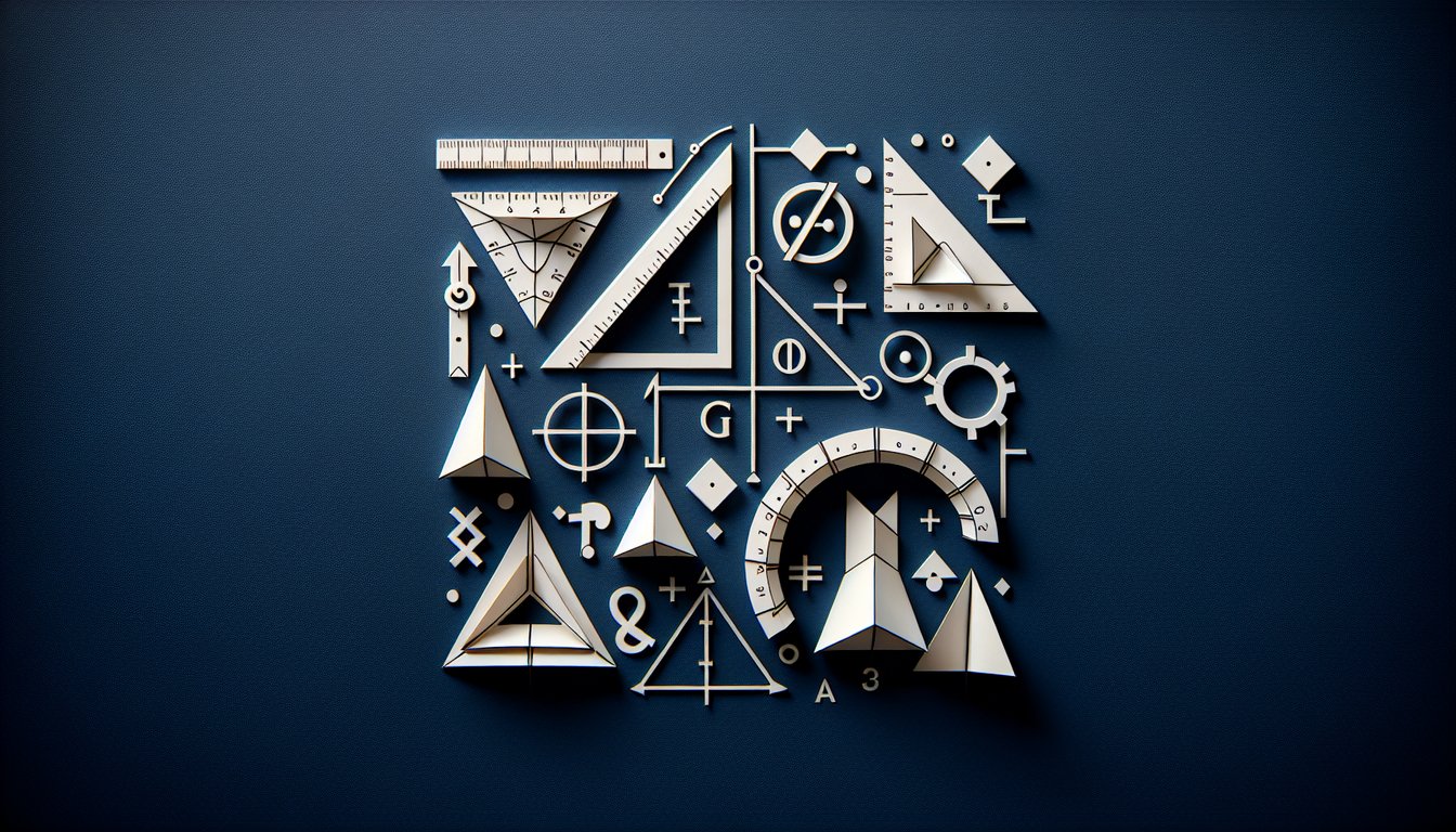 Paper art promoting Pythagoras Theorem Showdown, a geometry trivia for high school students.
