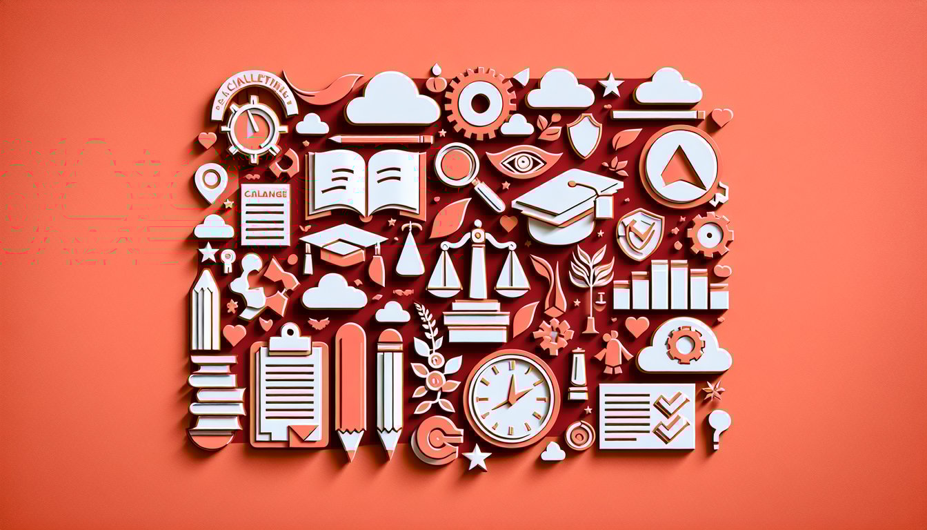 Paper art illustration for law school suitability quiz on a coral background
