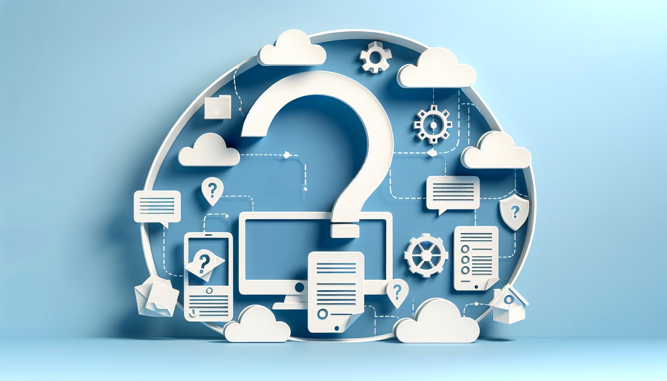 Paper art illustration of group policy objects quiz elements on sky blue background with quiz prompt