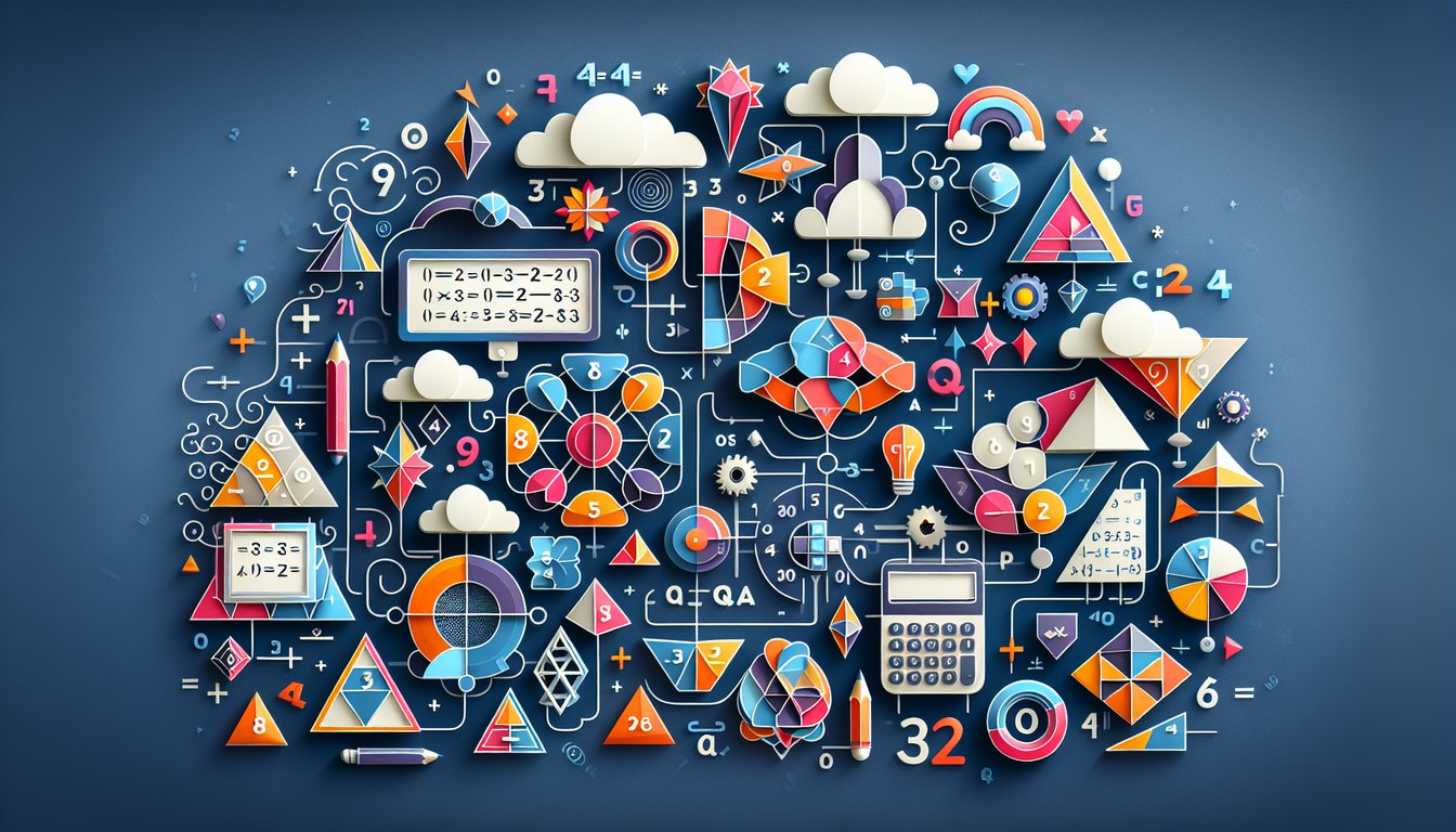 Paper art depicting a fun trivia quiz for high school math students called Practice Q Challenge.