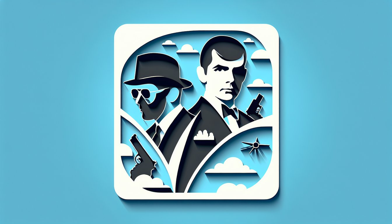 Paper art illustration for Anthony Andrews trivia quiz on a sky blue background