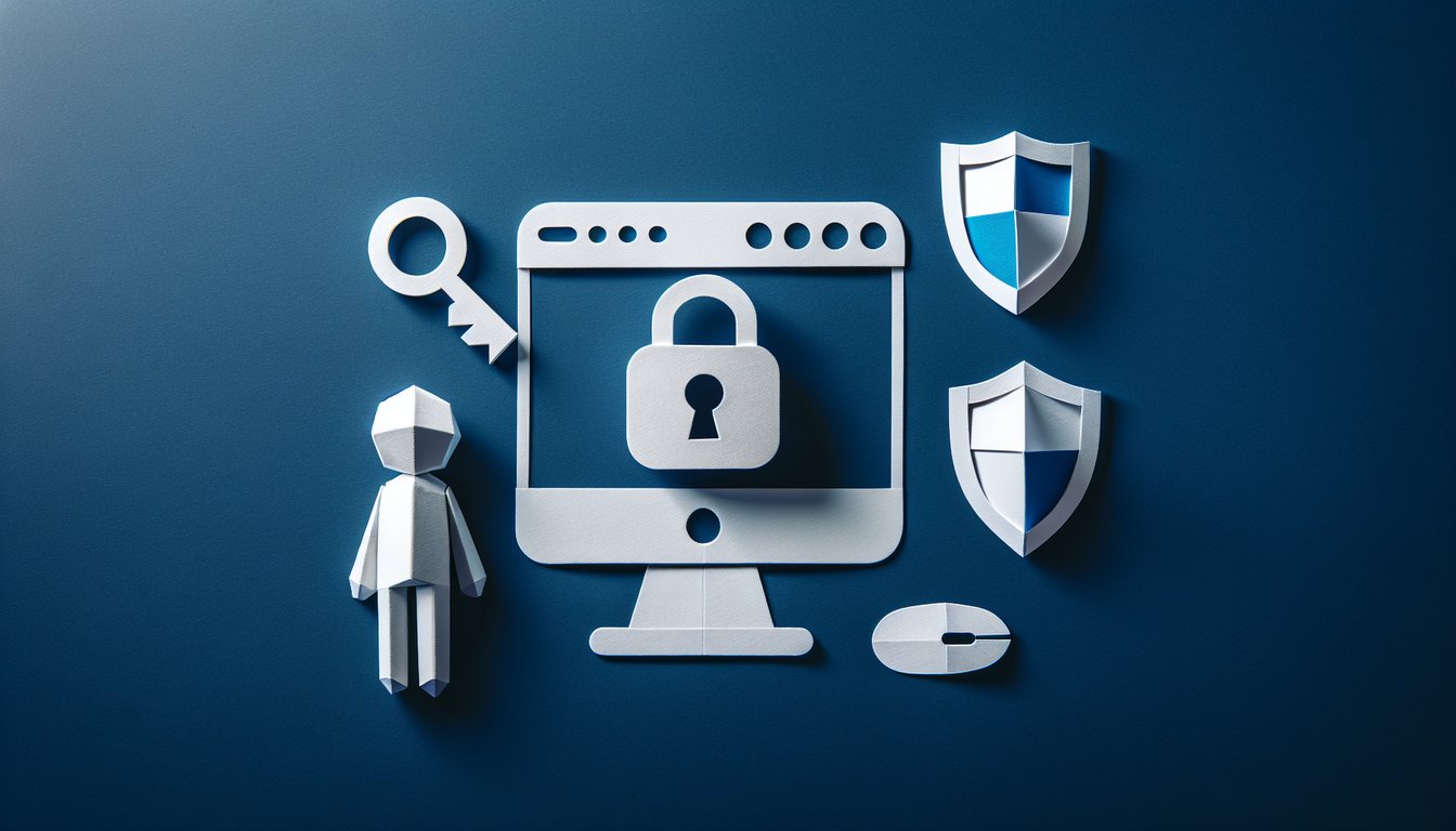 Colorful paper art depicting elements related to Information Security Controls Quiz