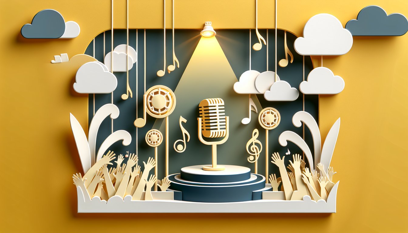 Paper art illustration for quiz about Louis Tomlinson One Direction trivia on golden yellow background