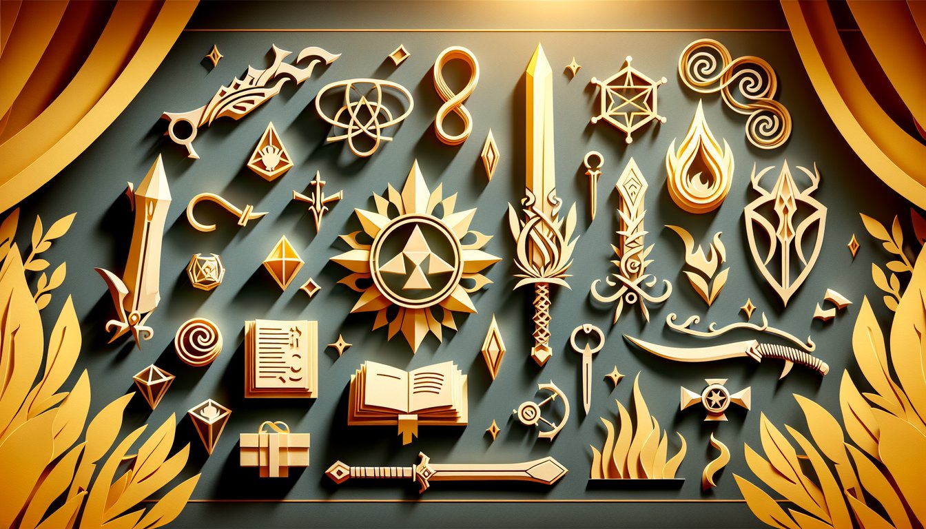 Paper art characters representing Guild Wars 2 classes surround bold quiz heading on a golden yellow background