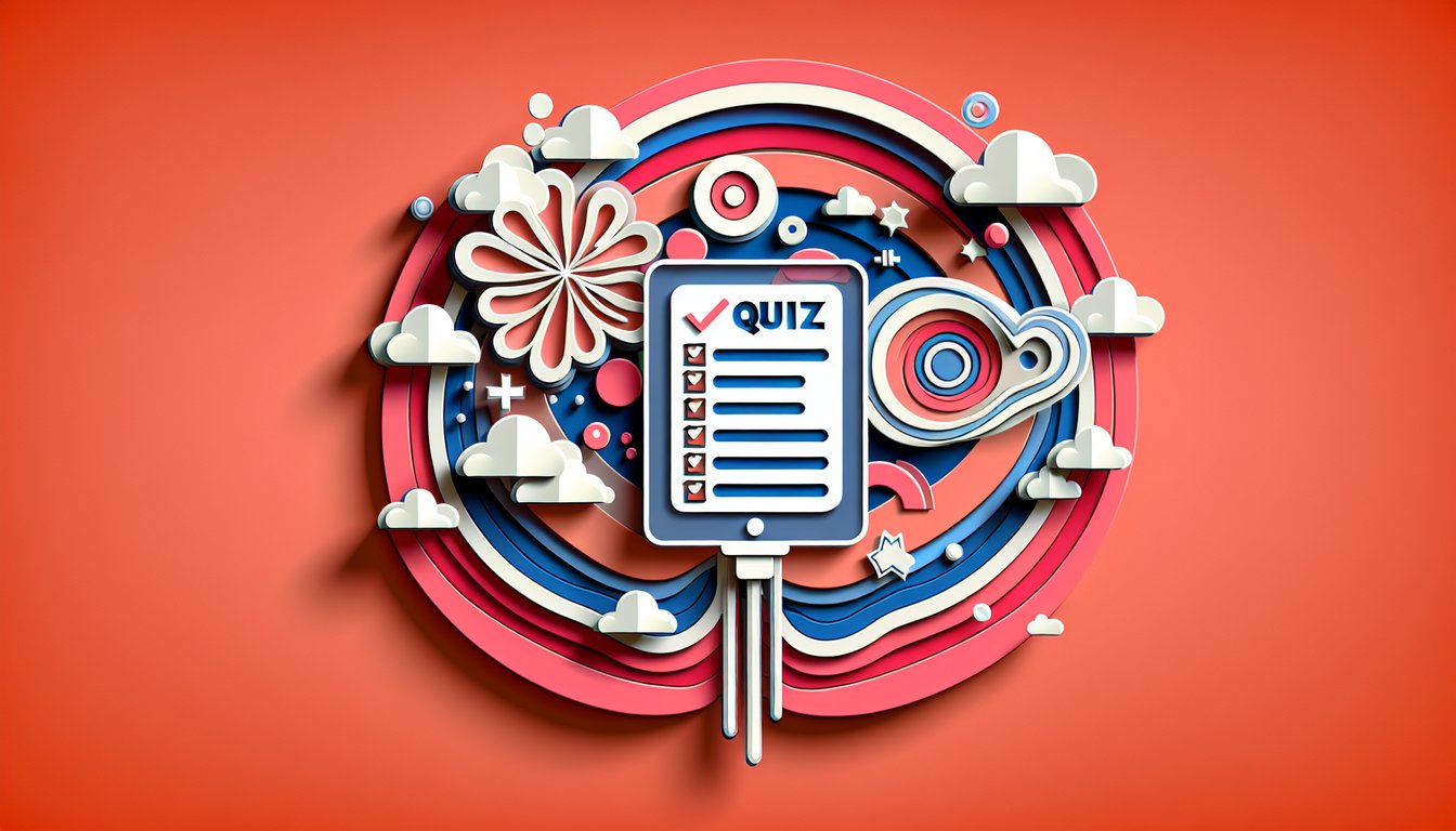 Paper cut illustration of a computer monitor human figure and question mark on a coral background for HCI quiz