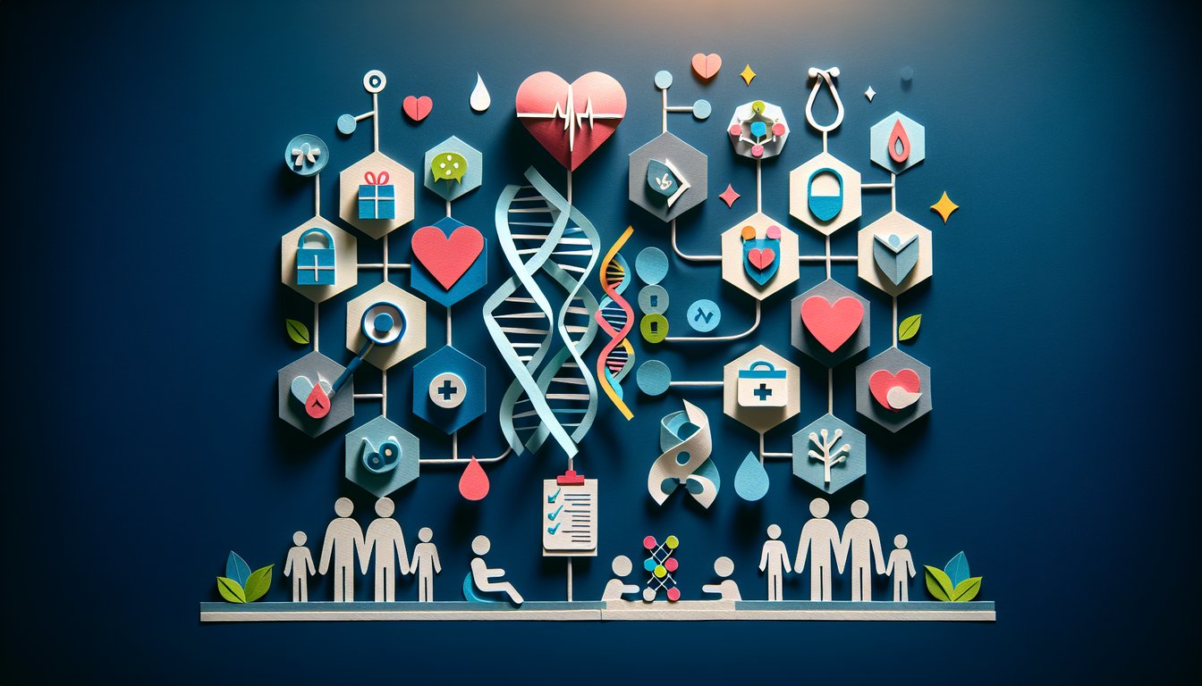 3D voxel art depicting concepts from the Health, Illness and Society course