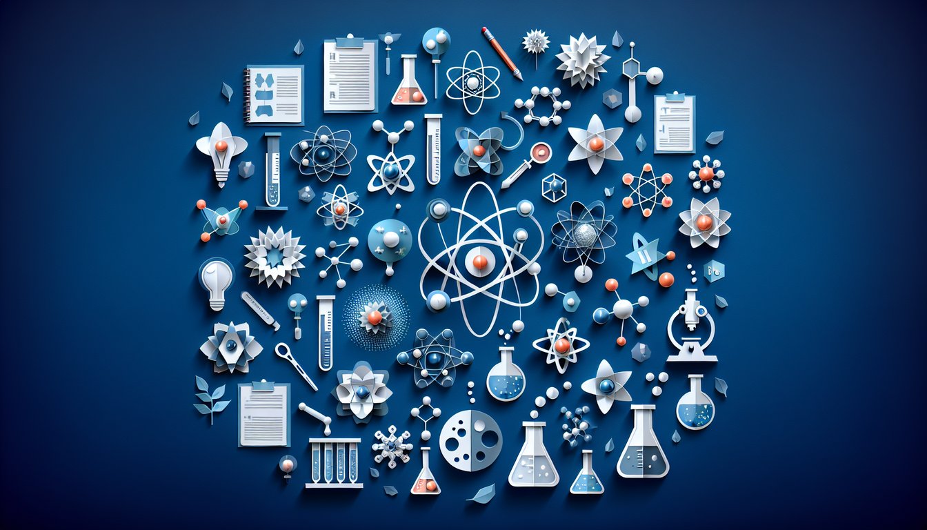 Paper art promoting the Unit 5 Chemistry Challenge quiz for high school students.
