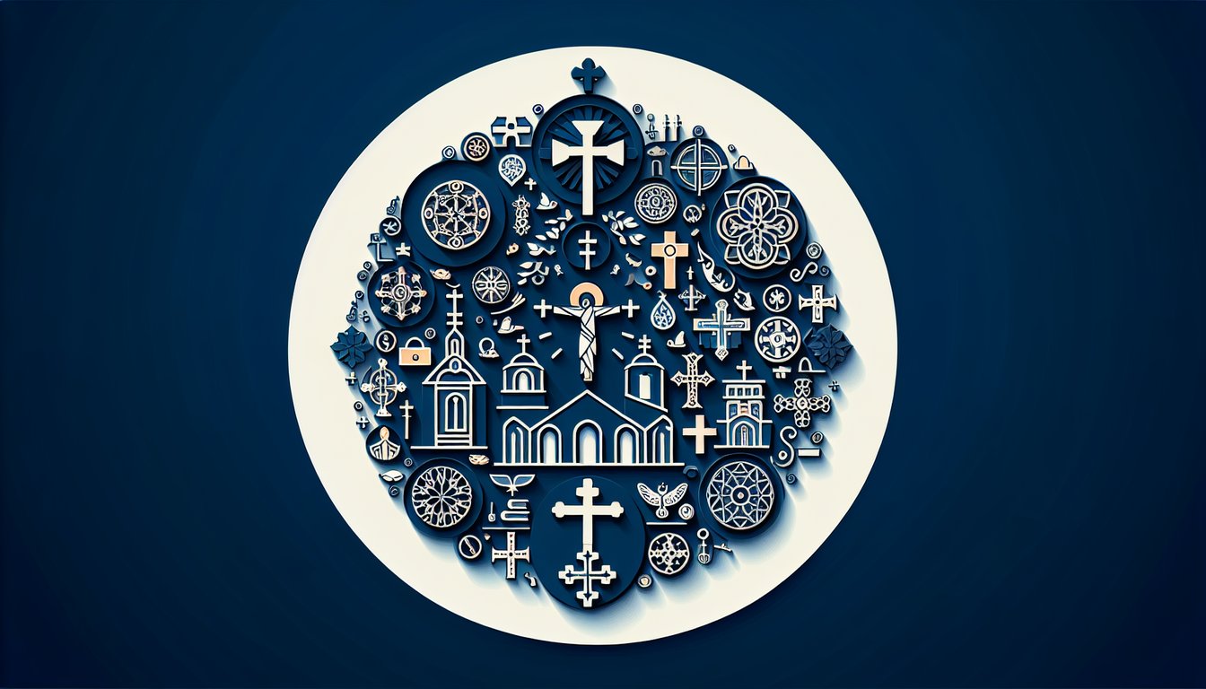Colorful paper art promoting an Orthodox Christianity Knowledge Quiz.