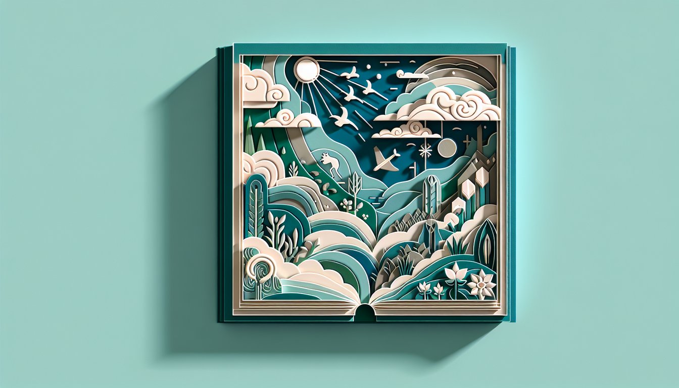 Paper art quiz title Mark 4-5 NKJV Bible trivia, teal background, layered paper effect
