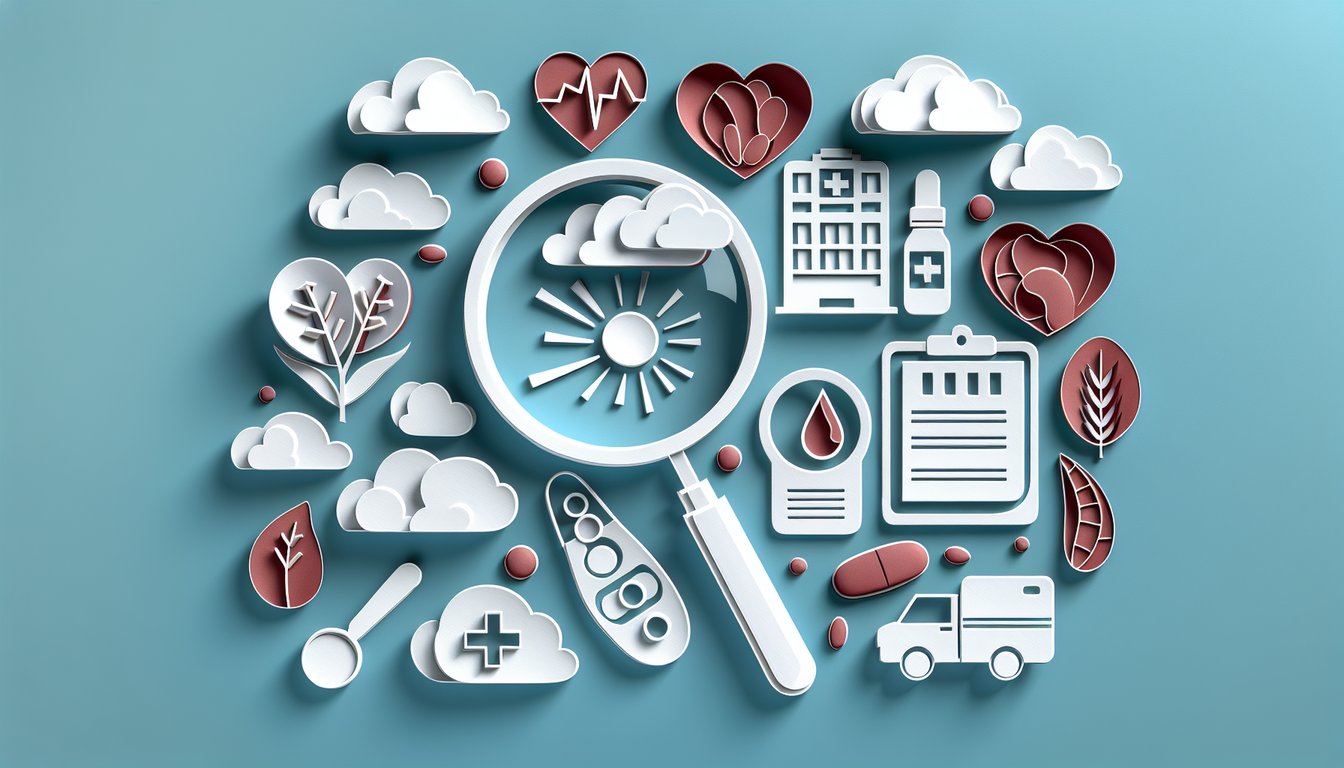 Paper art illustration for anemia and low iron quiz on sky blue background