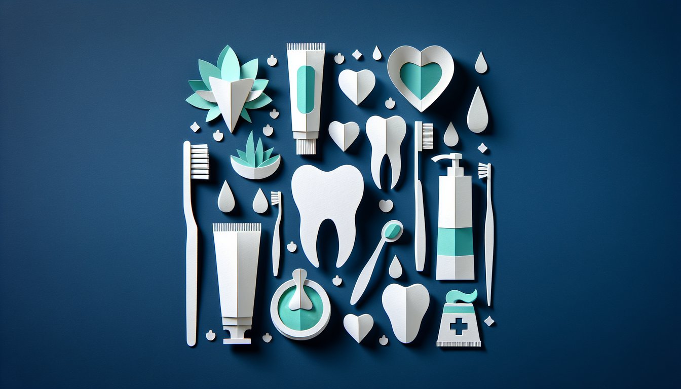Colorful paper art illustrating a dental hygiene knowledge assessment quiz