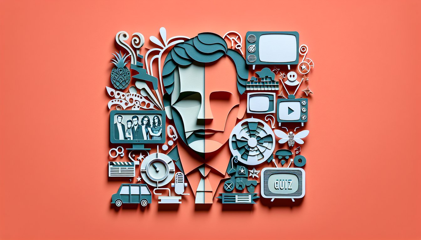 Paper art quiz graphic coral background Willie Garson roles from White Collar to Sex and the City
